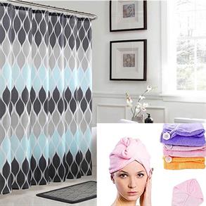 Shower Curtain and Hair Wrap